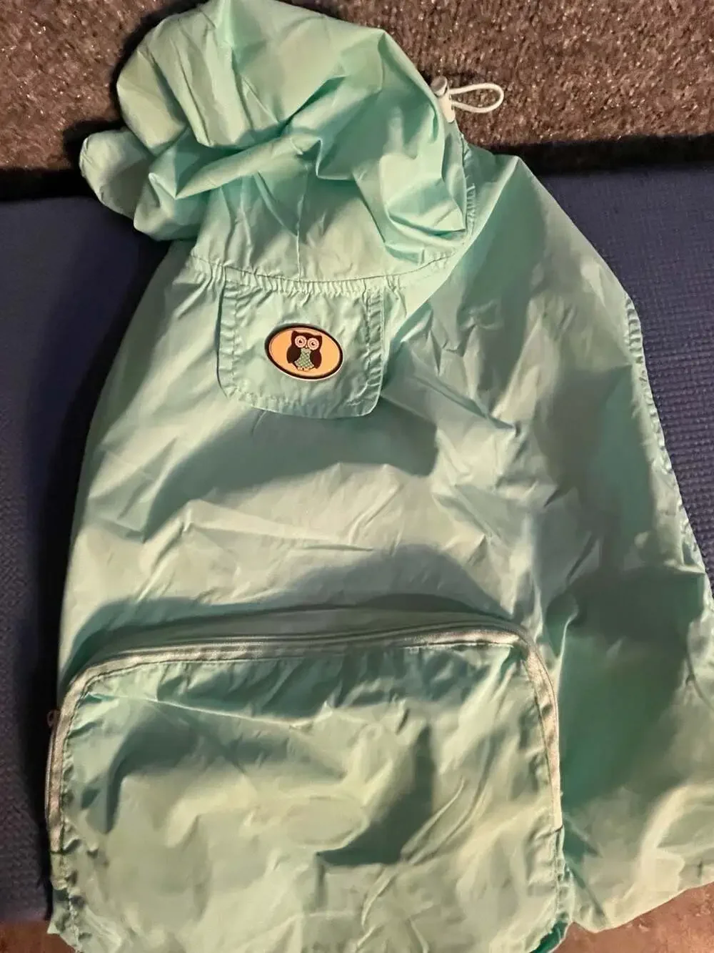 Zack & Zoey Light Blue Dog Raincoat With Hood And Pockets 003-131